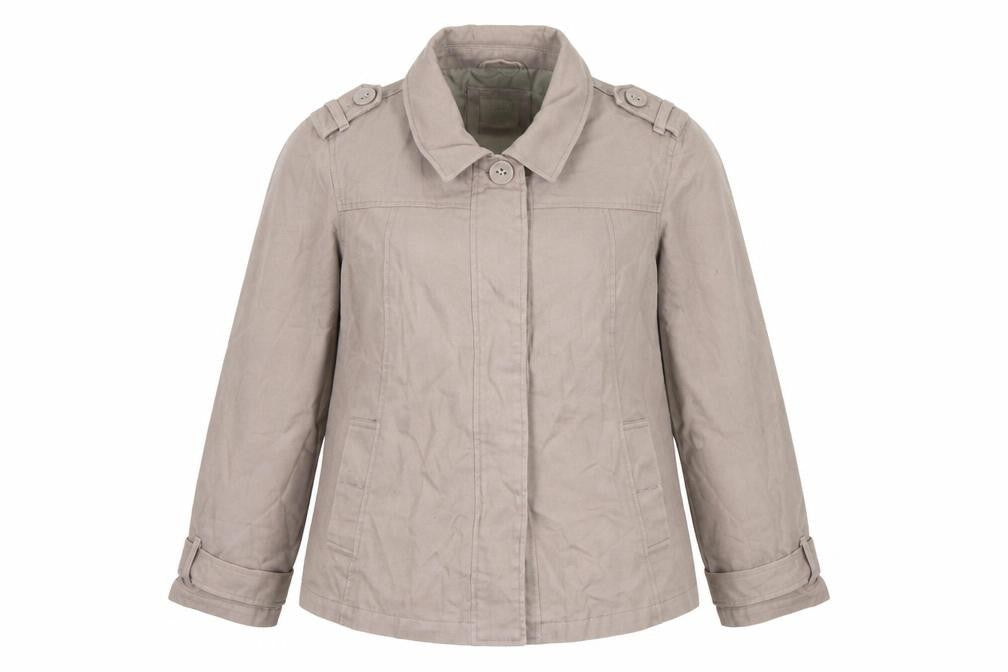 Bonmarché Women’s Beige Cotton Mid-Length Jacket Size 14