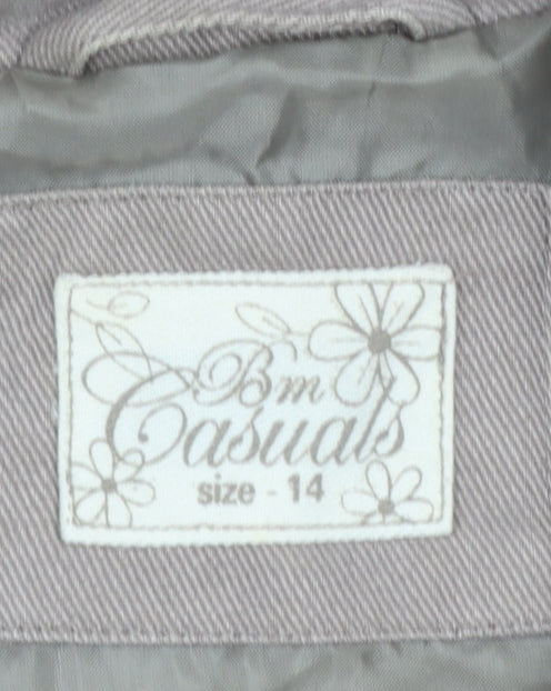 Bm Casuals Women’s Beige Cotton Mid-Length Jacket Size 14