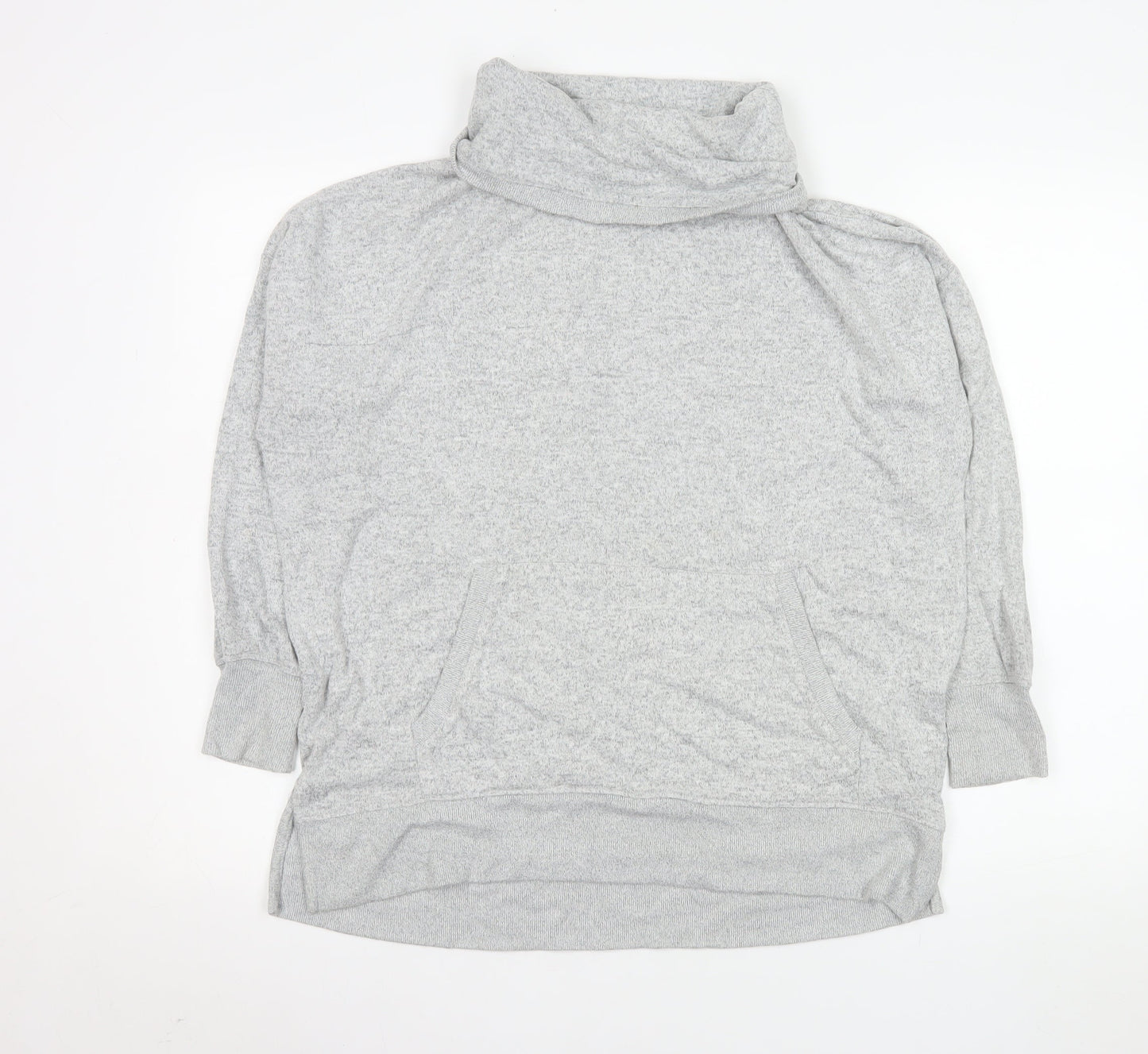 Oysho Women Grey Pullover Cowl Neck Sweatshirt Size S Viscose Blend