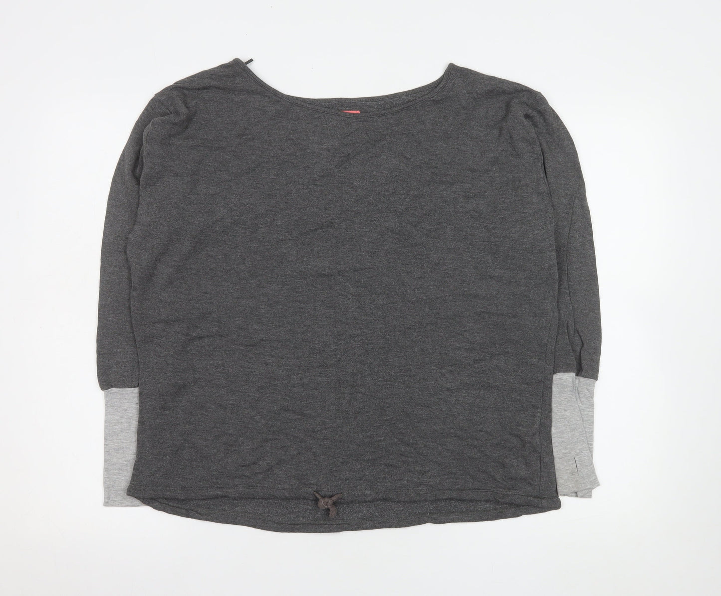 Next Women's Grey Basic 3/4 Sleeve Boat Neck T-Shirt Size S
