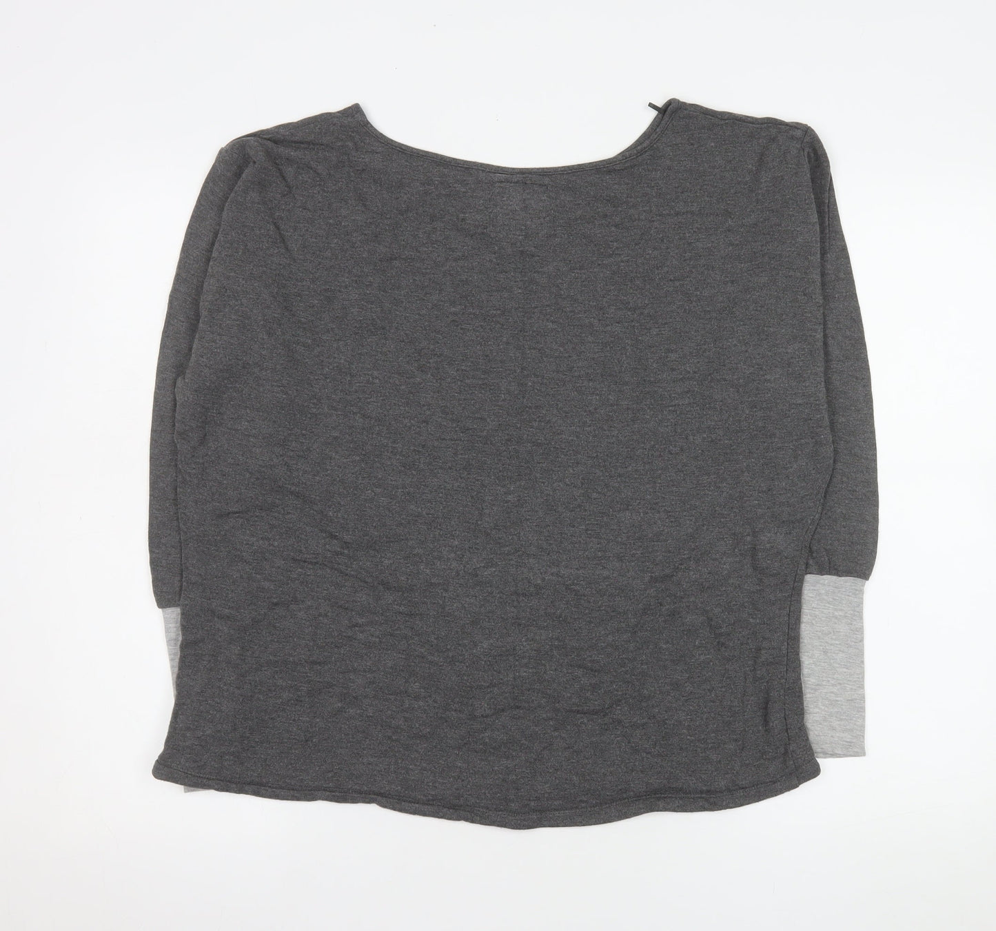 Next Women's Grey Basic 3/4 Sleeve Boat Neck T-Shirt Size S