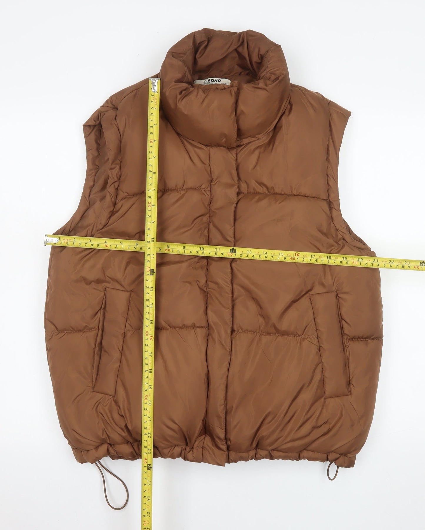 Ci Sono Women Brown L Puffer Waistcoat Windproof Cozy Vest