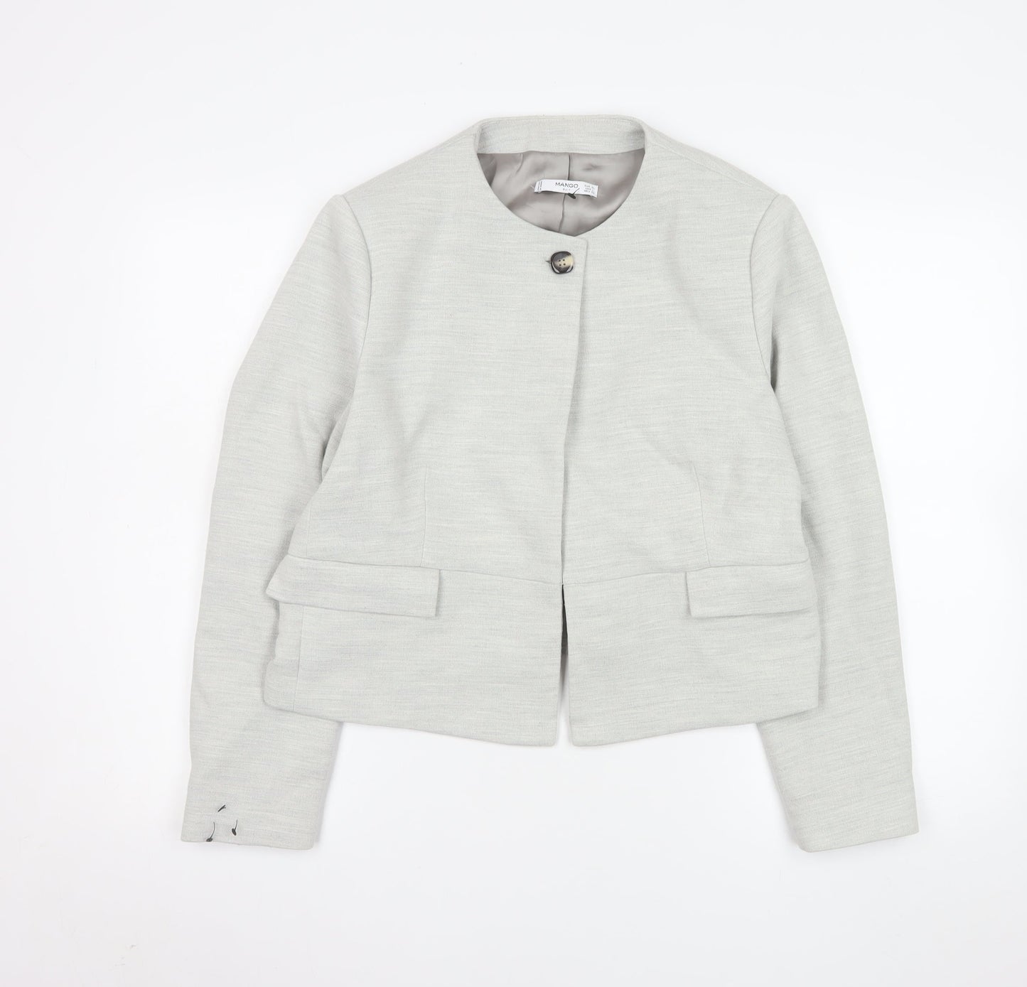 Mango Women Beige Suit Jacket XL Classic Lined Tailored Blazer