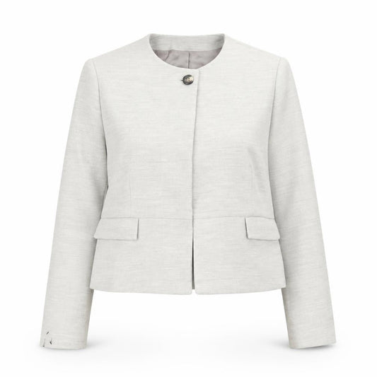 Mango Women Beige Suit Jacket XL Classic Lined Tailored Blazer