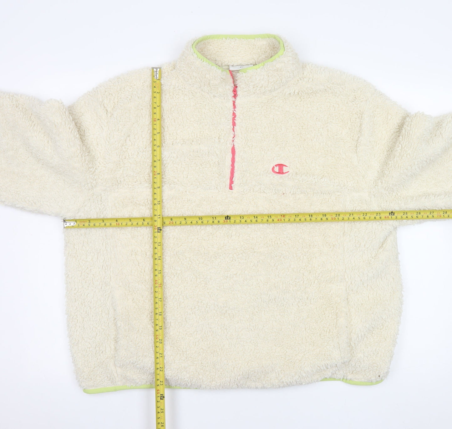 Champion Elite Womens Beige Fleece 1/4 Zip Pullover Hoodie XL