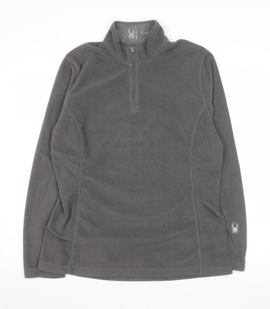 Spyder Women’s Grey Fleece 1/4 Zip Pullover Sweatshirt Size L 14/16