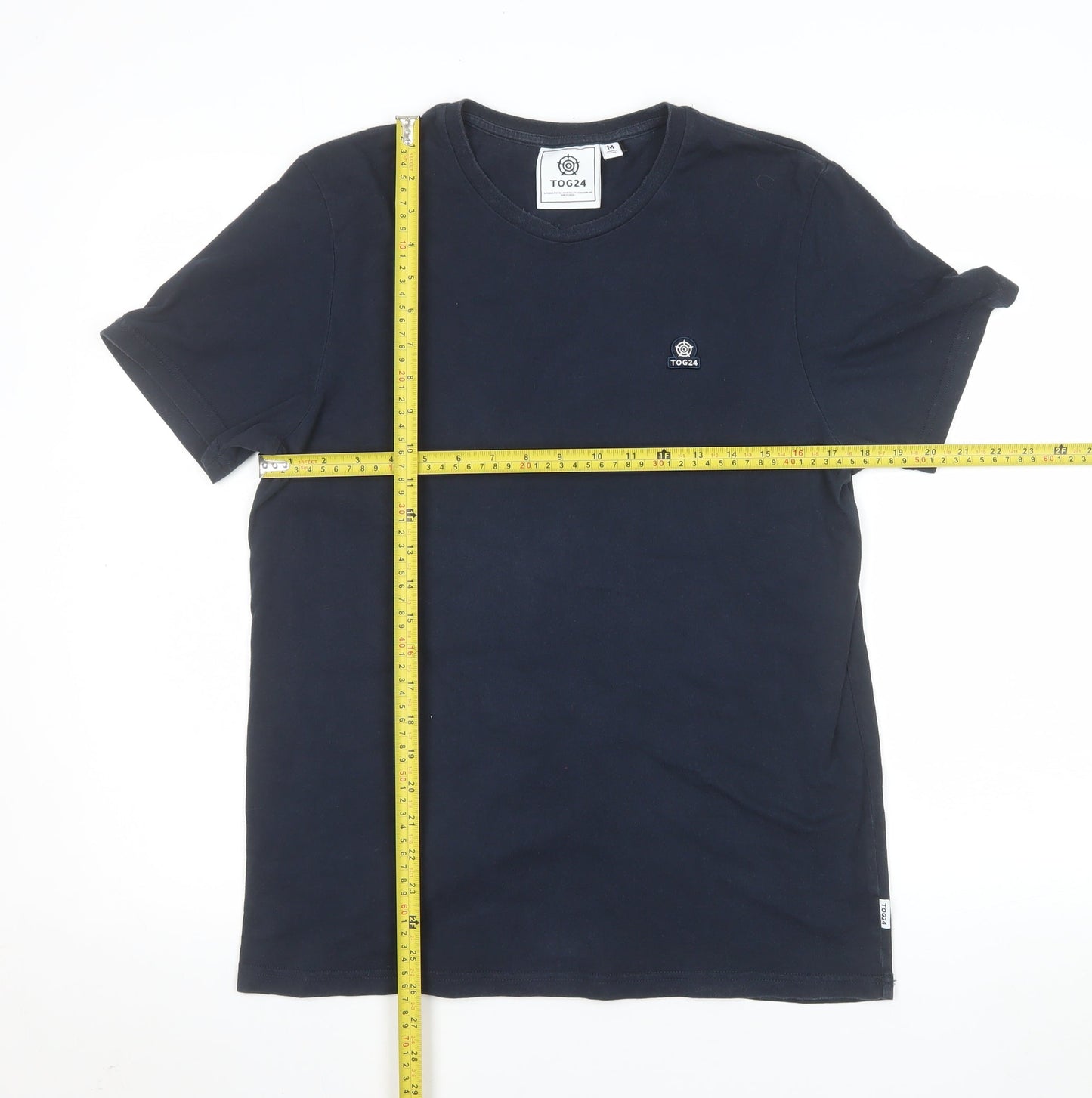 TOG24 Men's Blue Crew Neck Cotton Short Sleeve T-Shirt M