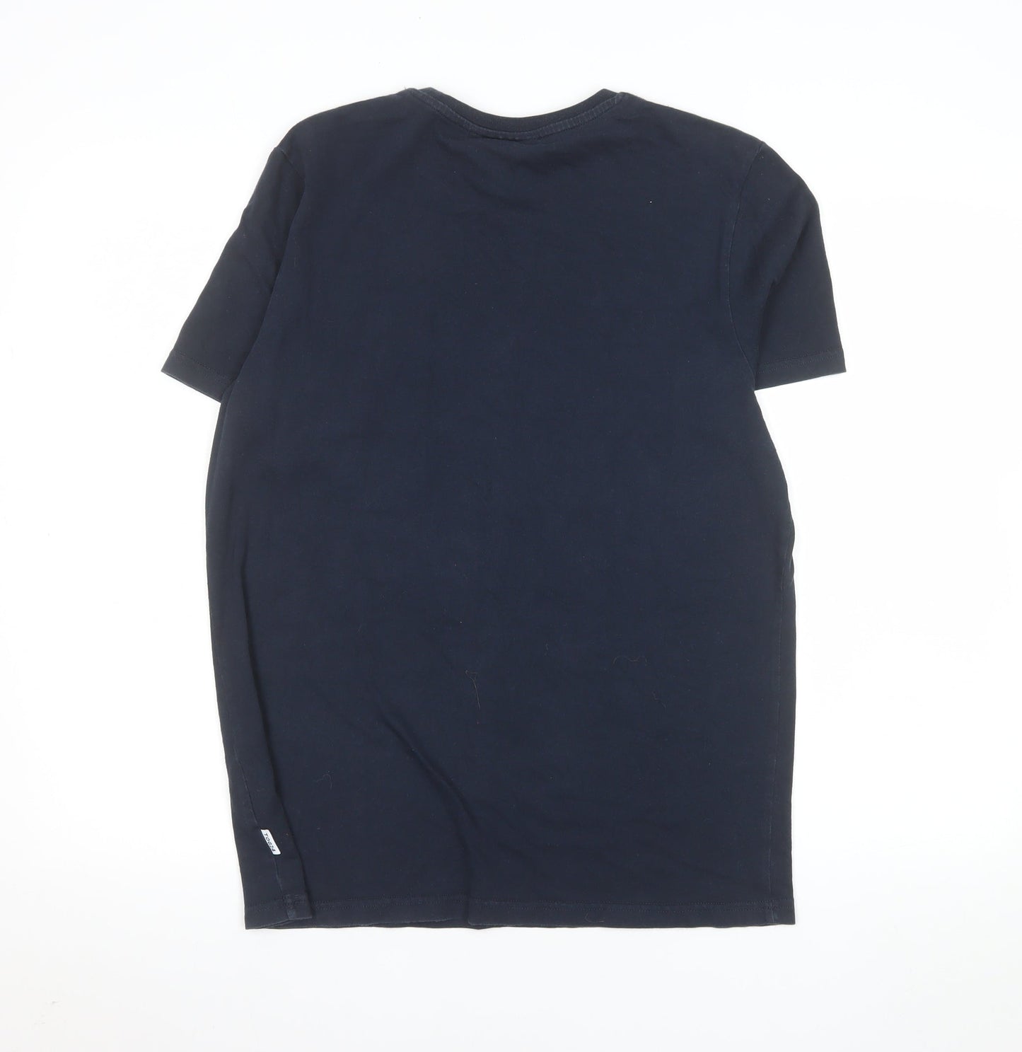 TOG24 Men's Blue Crew Neck Cotton Short Sleeve T-Shirt M