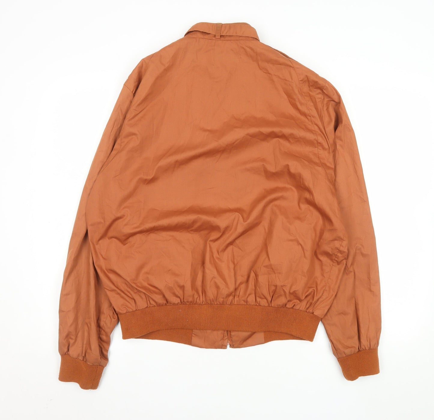 Trader Bay Men's Brown L Bomber Jacket Cotton Blend Zip Casual