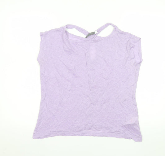 Mint Velvet Womens Purple Linen Short Sleeve Summer T-Shirt Size S