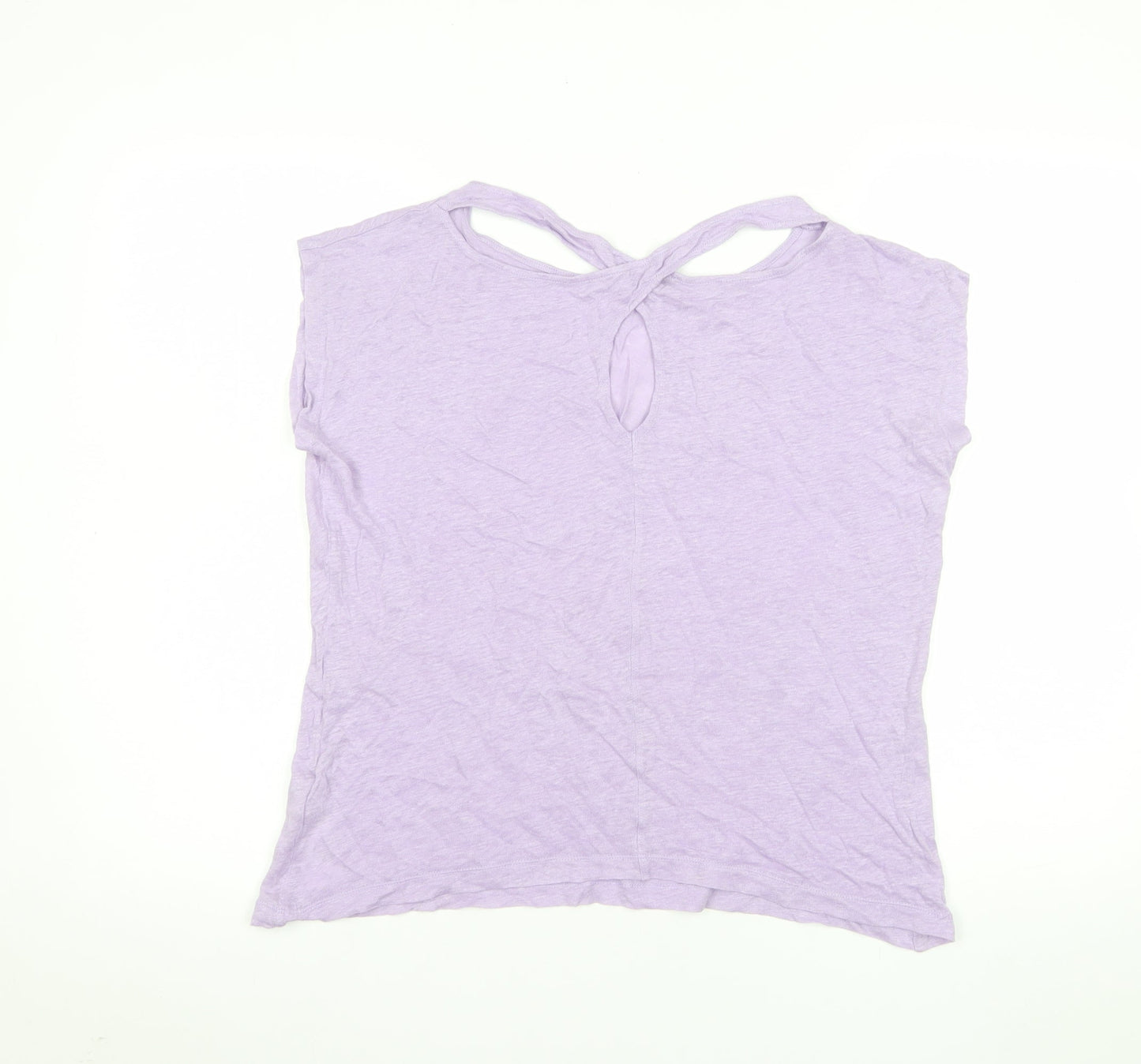 Mint Velvet Womens Purple Linen Short Sleeve Summer T-Shirt Size S