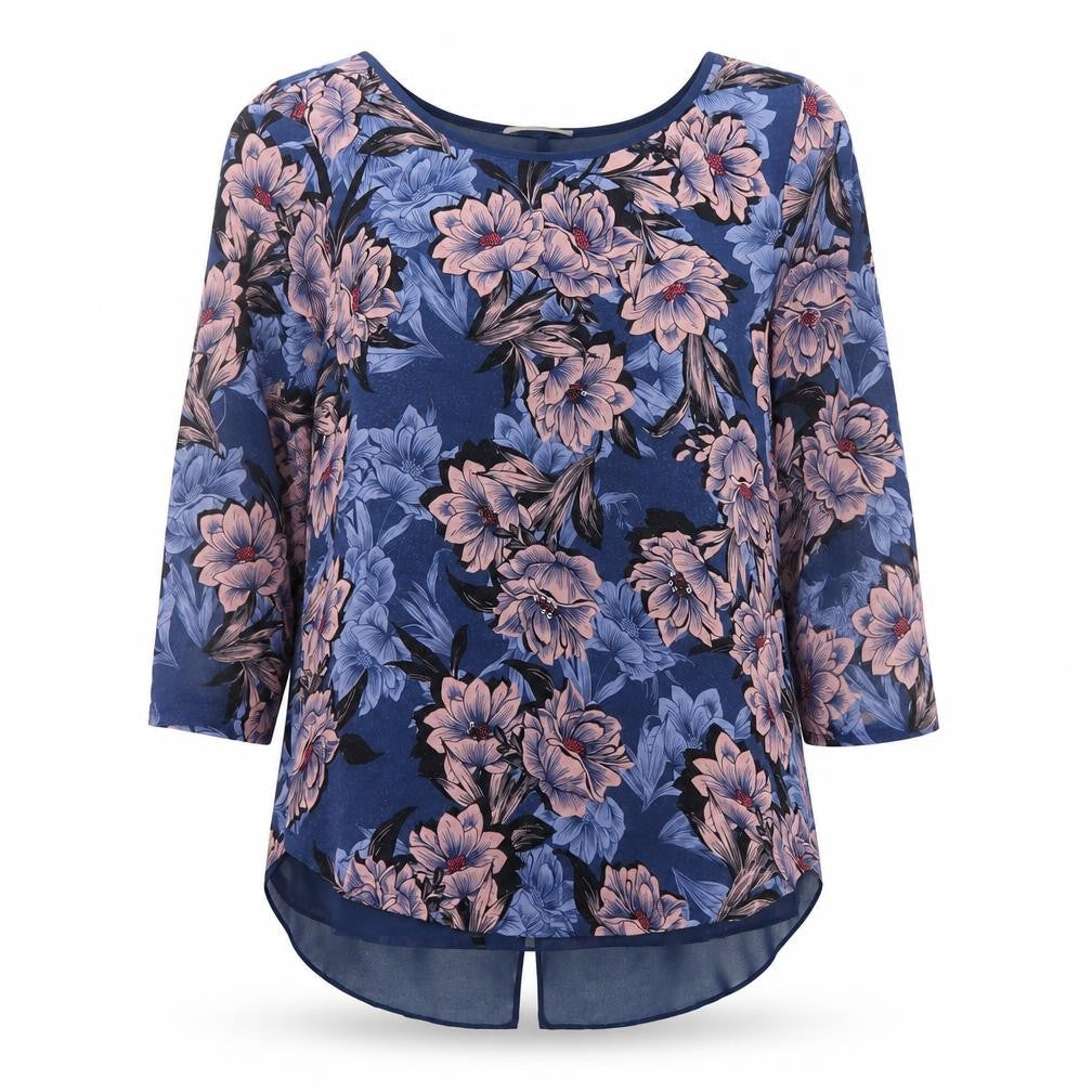 Marks & Spencer Women’s Blue Floral Tunic Blouse Size 12
