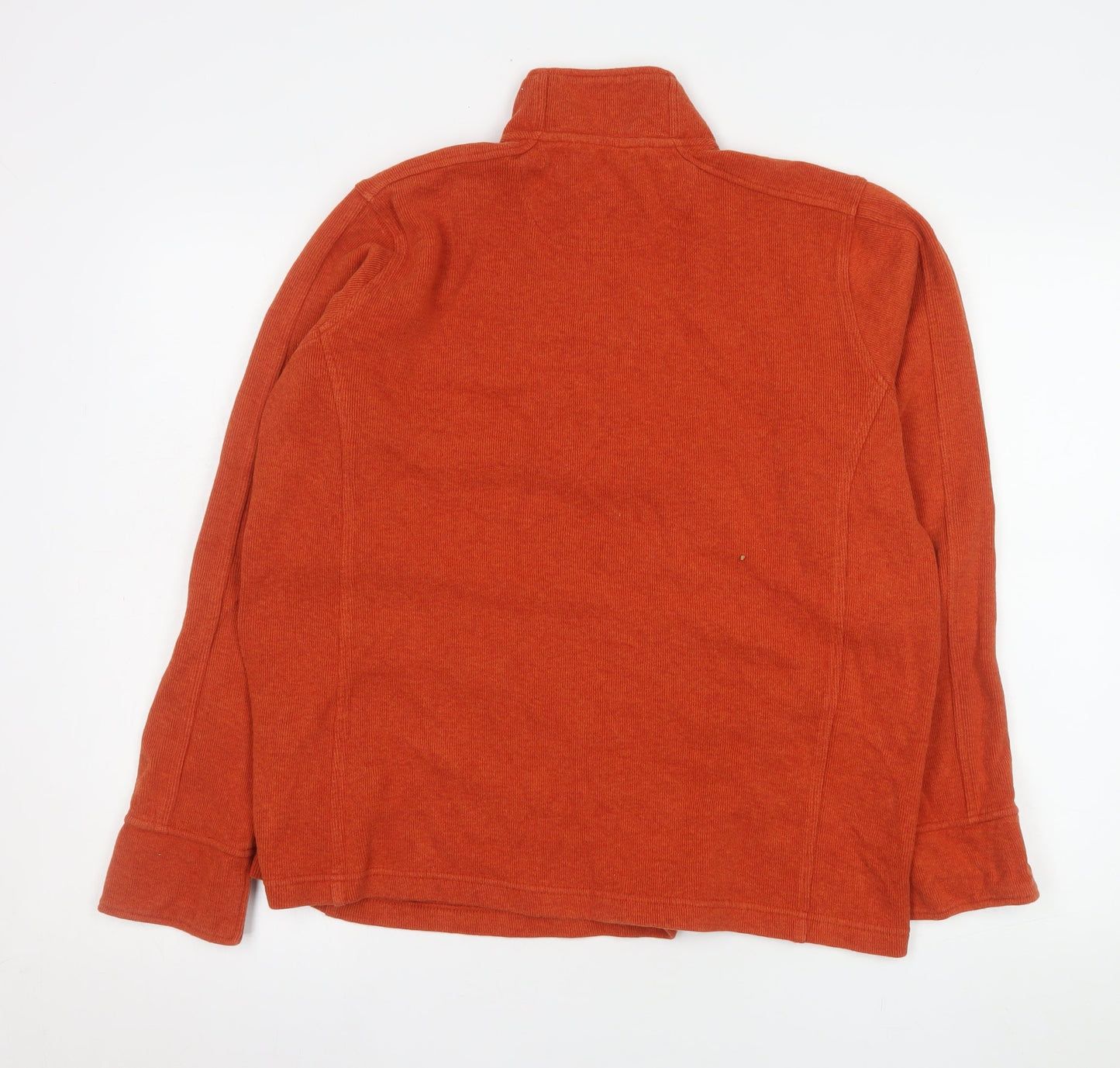 Orvis Men's Orange Cotton 1/4 Zip Pullover Sweatshirt L