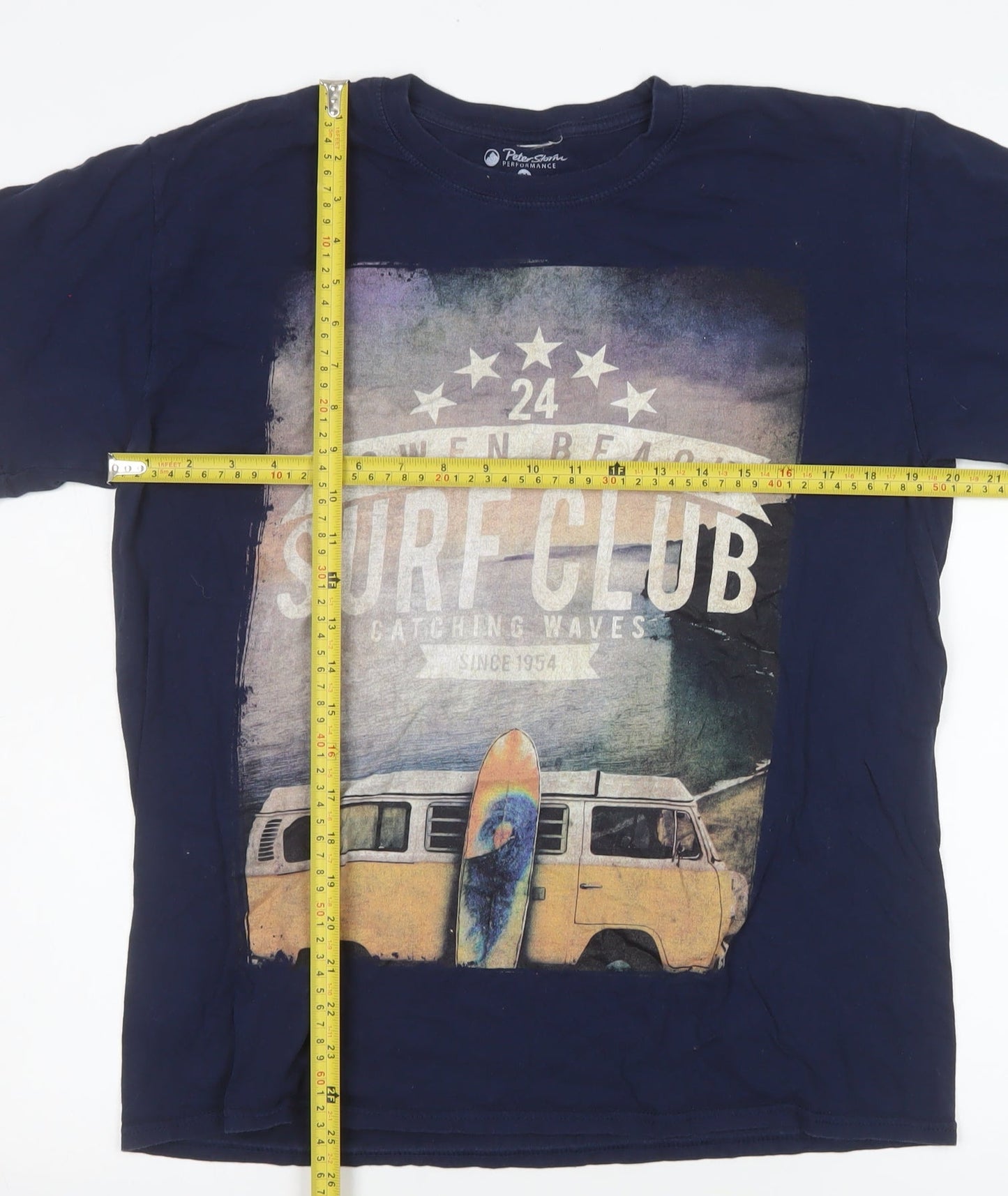 Peter Storm Men's Navy Surf Club Graphic Cotton T-Shirt Medium