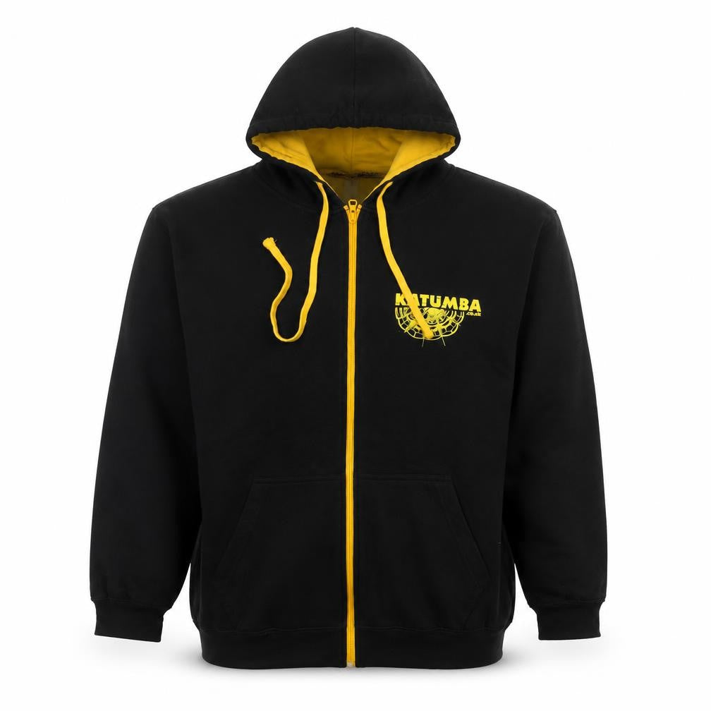 Just Hoods Men’s Black XL Hooded Zip Jacket Katumba Logo