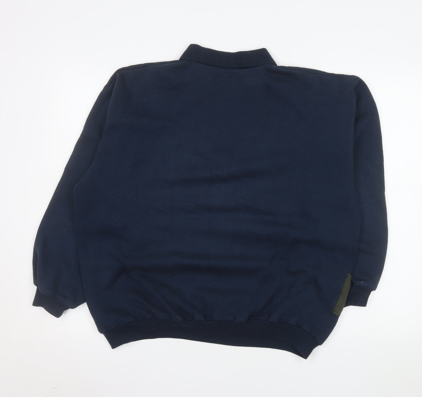 C&A Mens Blue Striped Collared Henley Sweatshirt Size S