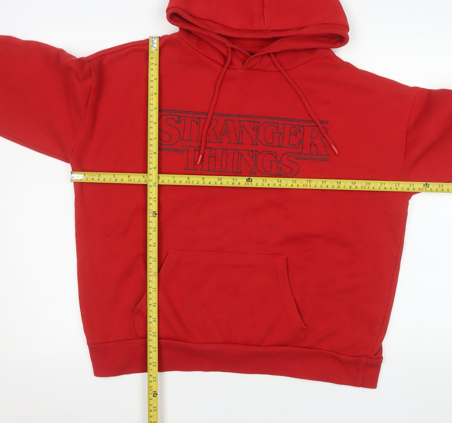 Stranger Things Red Hoodie Women M Pullover Netflix Graphic Sweatshirt