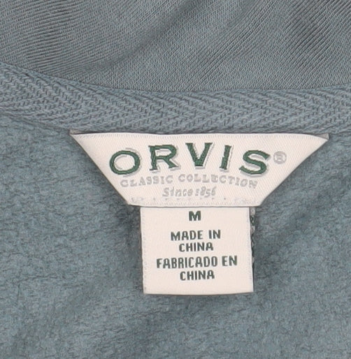 Orvis Women's Blue V-Neck Pullover Sweatshirt Size M Modal Blend