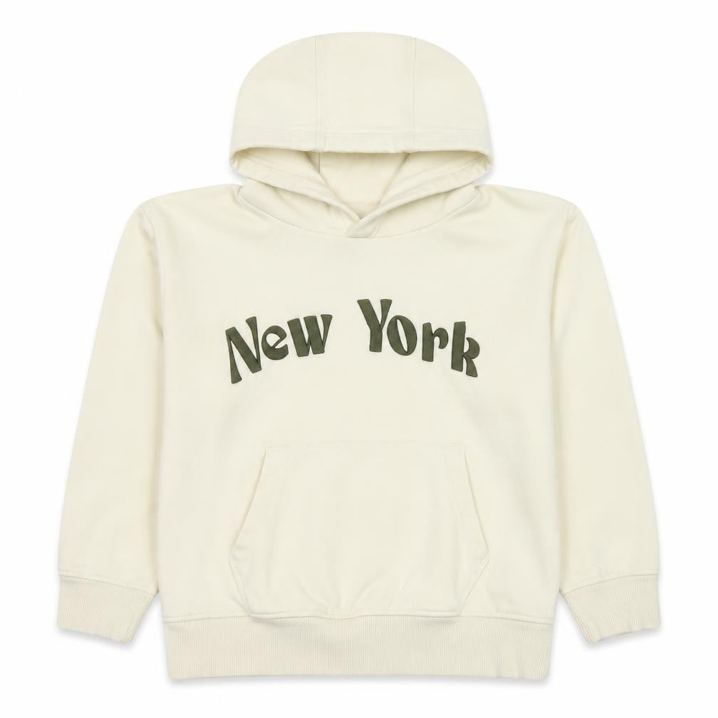 Next Girls Beige New York Hoodie 10 Years Cotton Blend Pullover