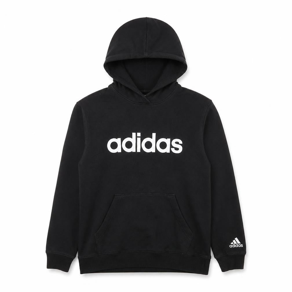 Adidas Girls Black Pullover Hoodie Size 14 Years Cotton Logo Sweatshirt