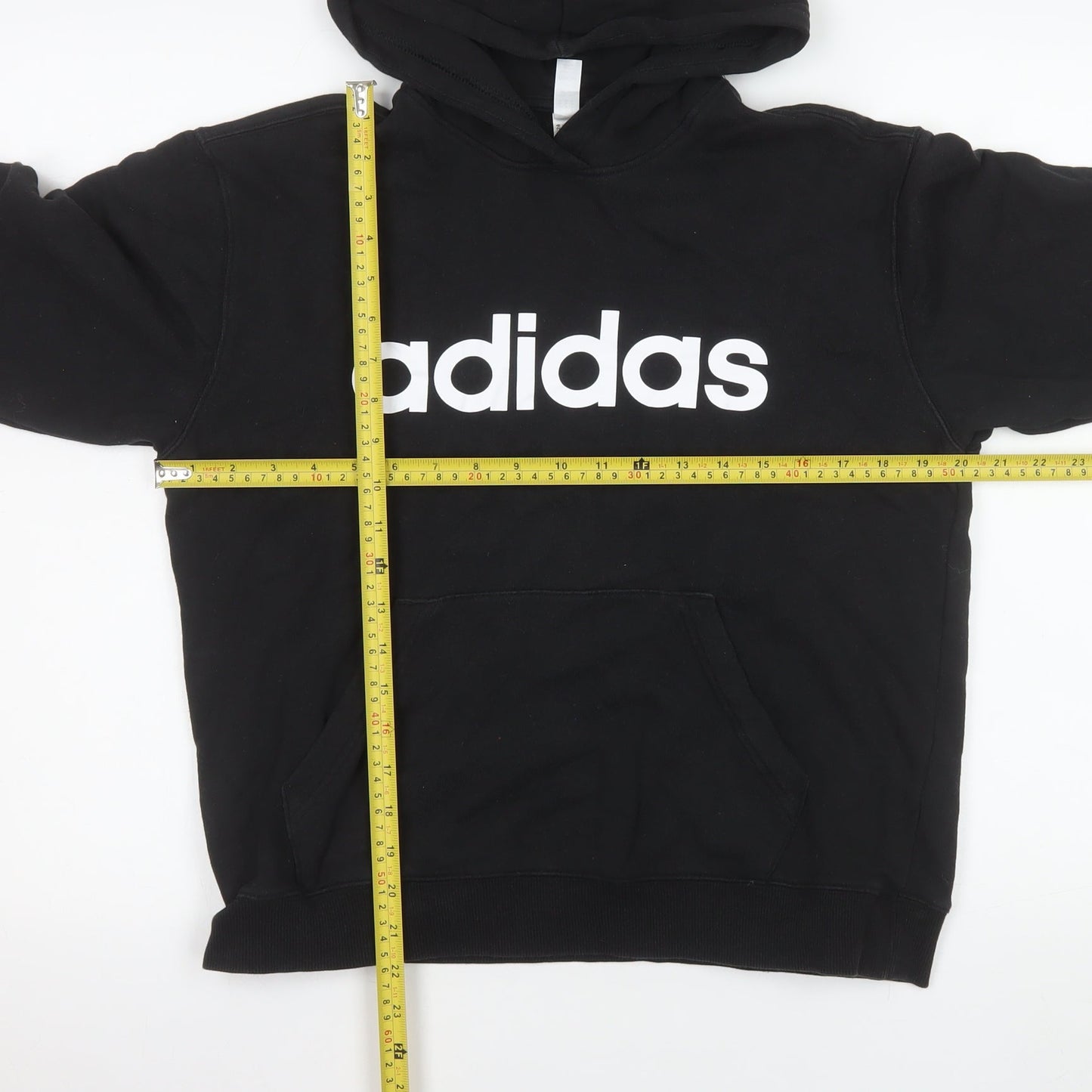 Adidas Girls Black Pullover Hoodie Size 14 Years Cotton Logo Sweatshirt