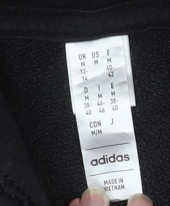 Adidas Girls Black Pullover Hoodie Size 14 Years Cotton Logo Sweatshirt