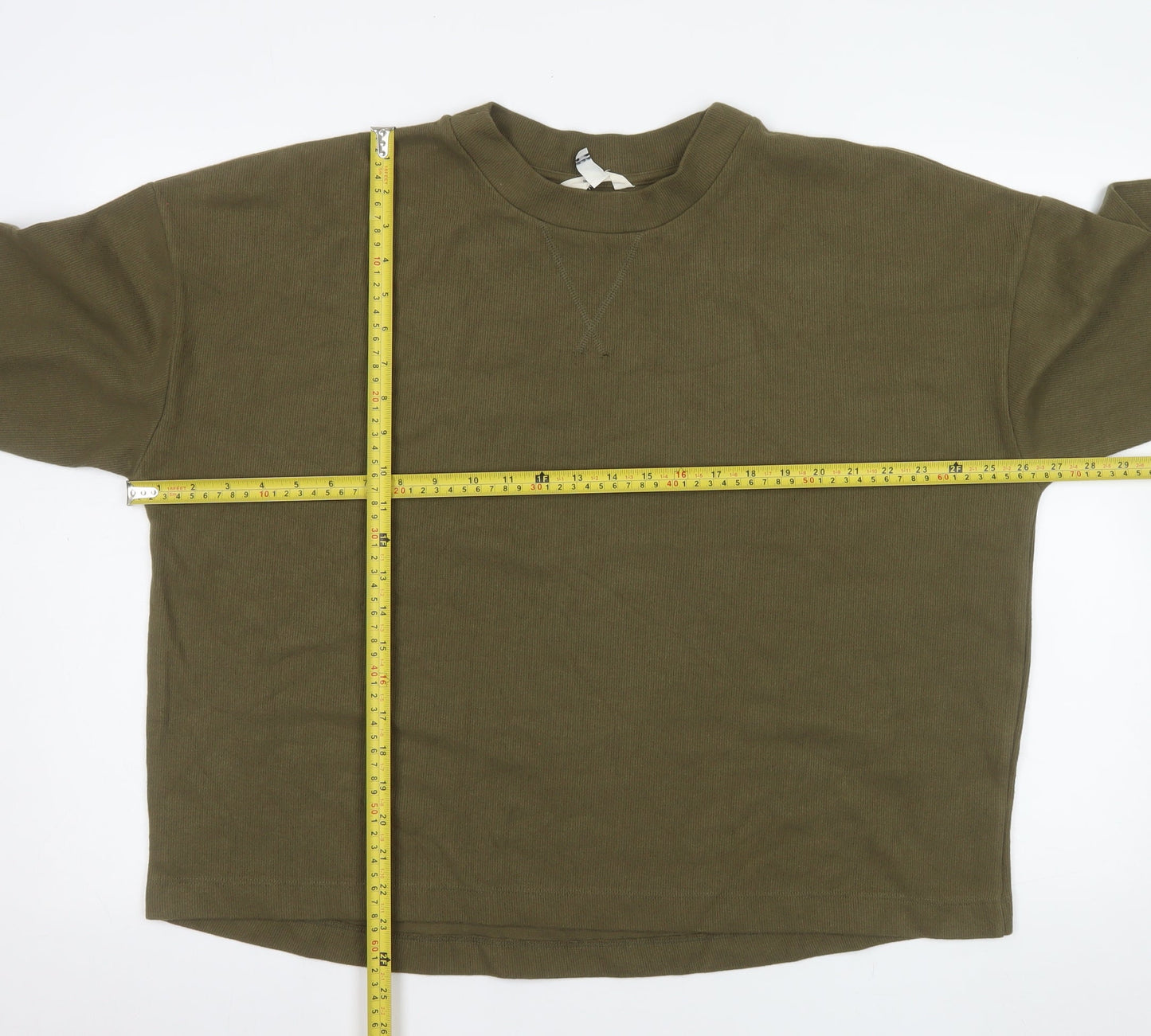 River Island Men’s Green Relaxed Fit Long Sleeve Cotton Top L