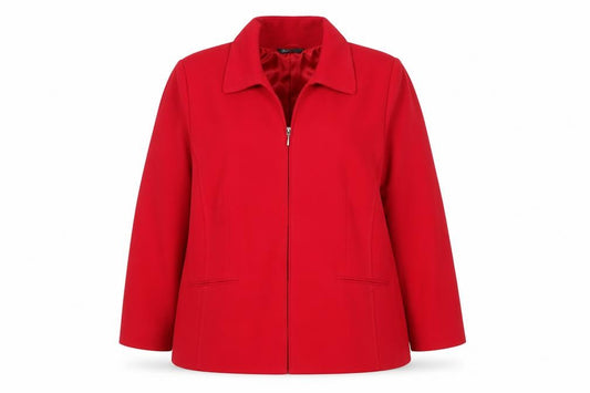 BHS Womens Red Stretch Lined Suit Jacket Size 18 Regular Fit