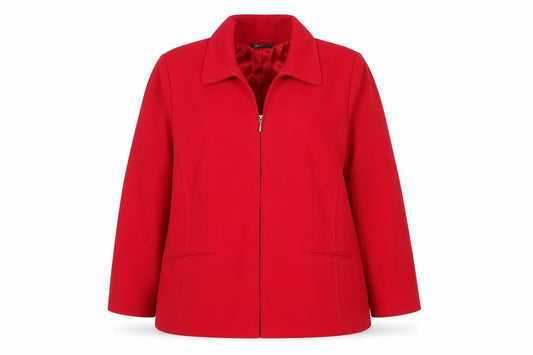 BHS Womens Red Stretch Lined Suit Jacket Size 18 Regular Fit