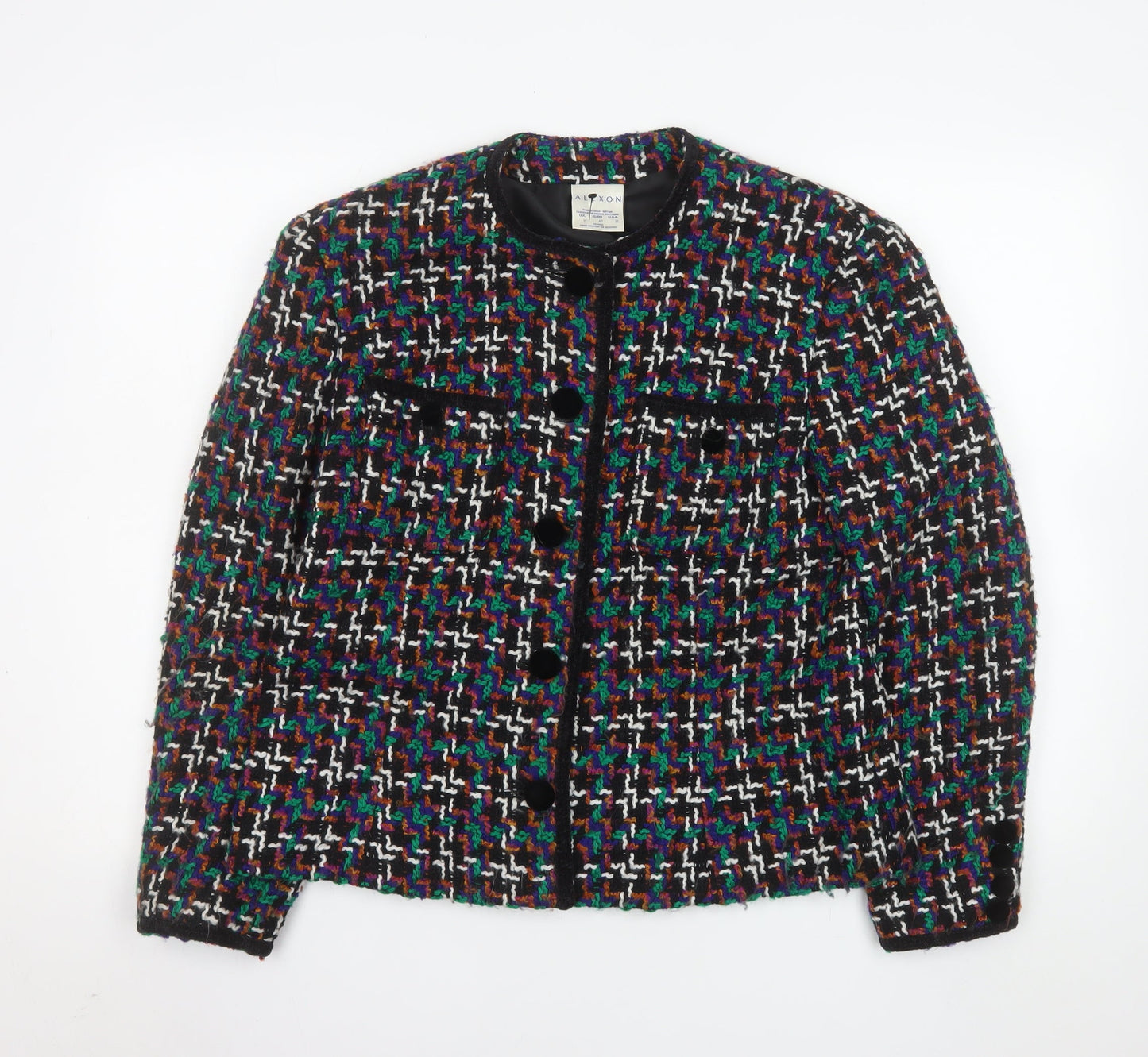 Alexon Women's Multicoloured Tweed Wool Blend Suit Jacket UK 14