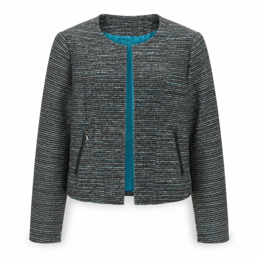 Principles by Ben de Lisi Petite Grey Tweed Lined Suit Jacket Size 16