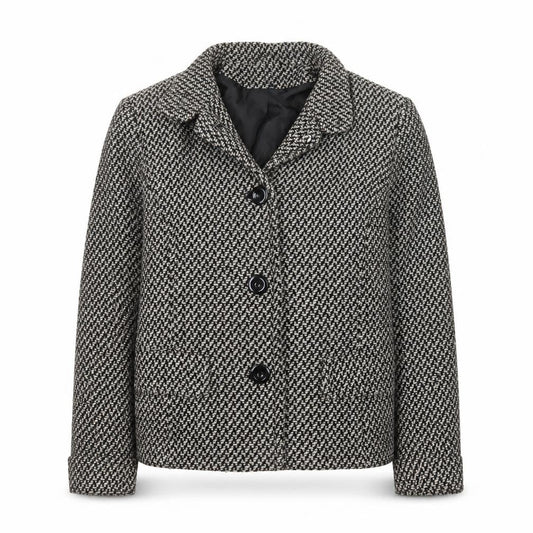 Debenhams Collection Women Black & White Wool Blend Tweed Blazer Size 14