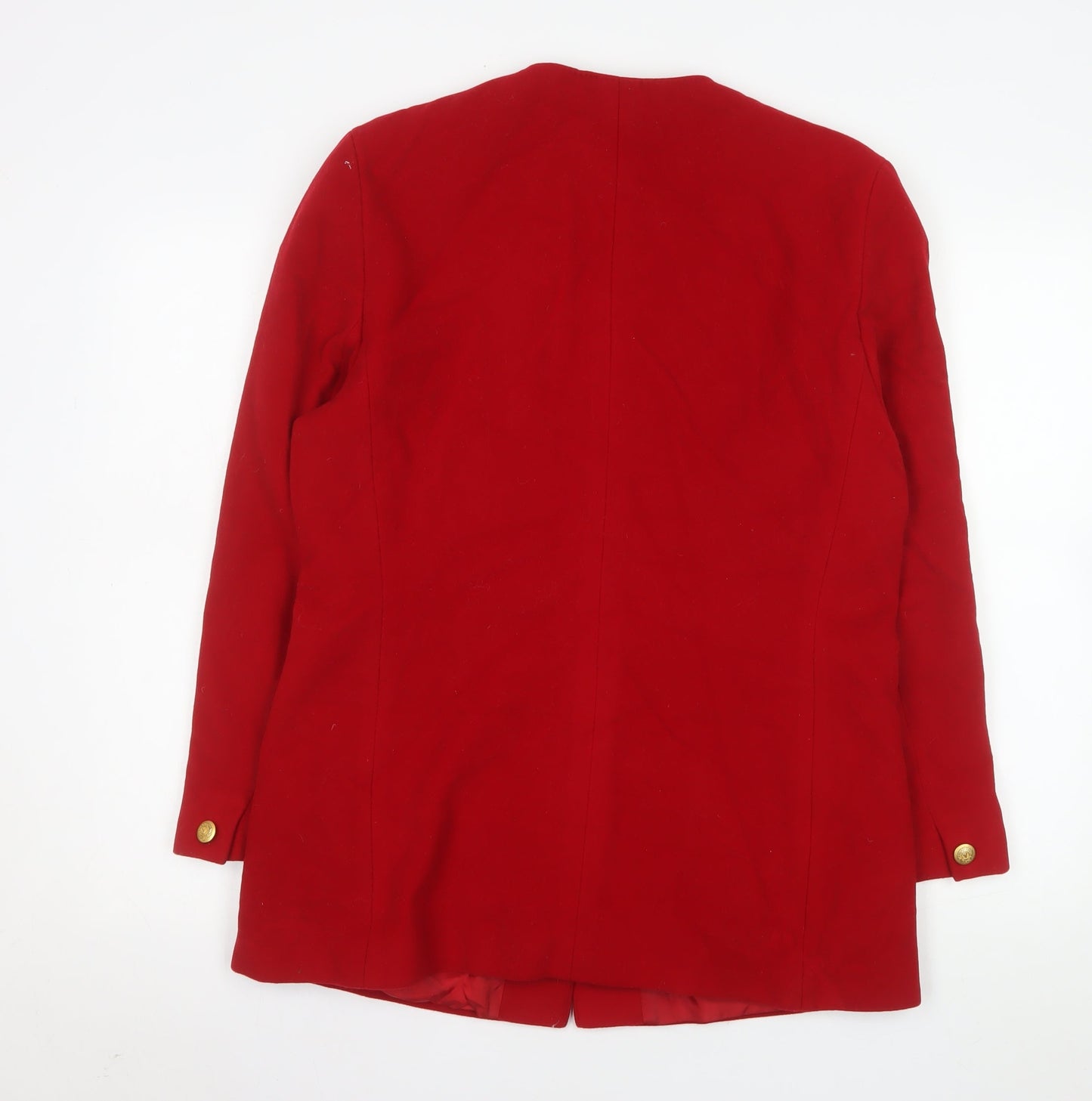 Viyella Women's Red Wool Blazer UK 14 Classic Mid-Length Jacket