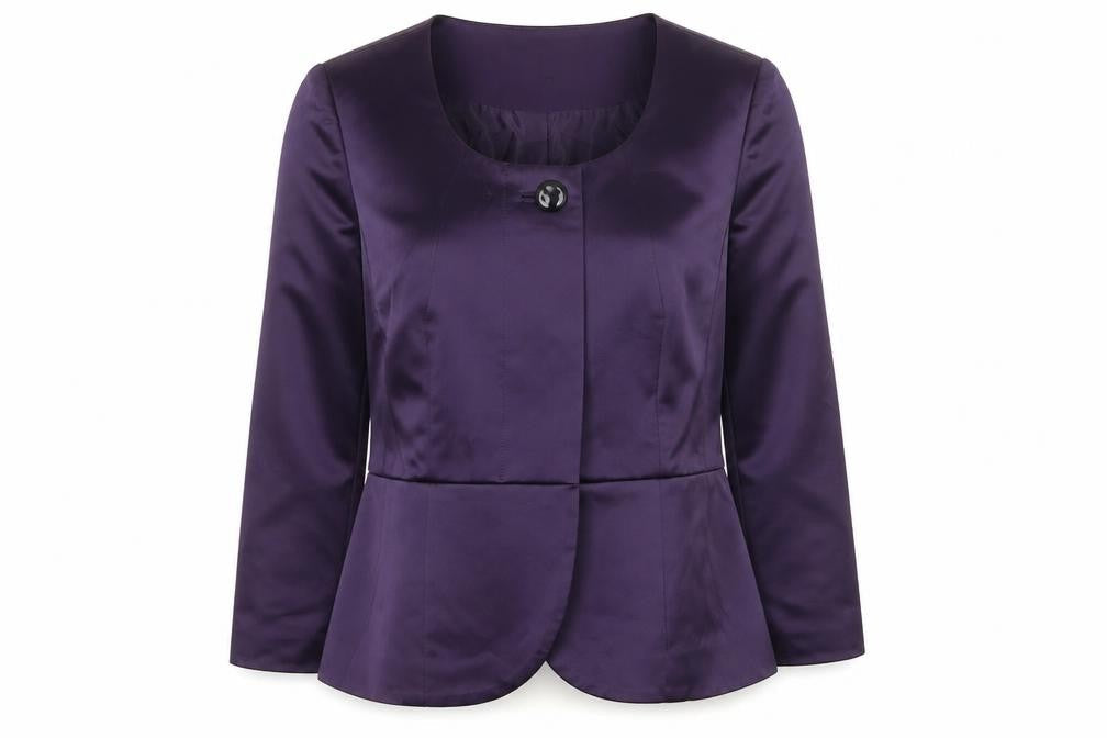 Minuet Petite Purple Satin Tailored Suit Jacket UK 14