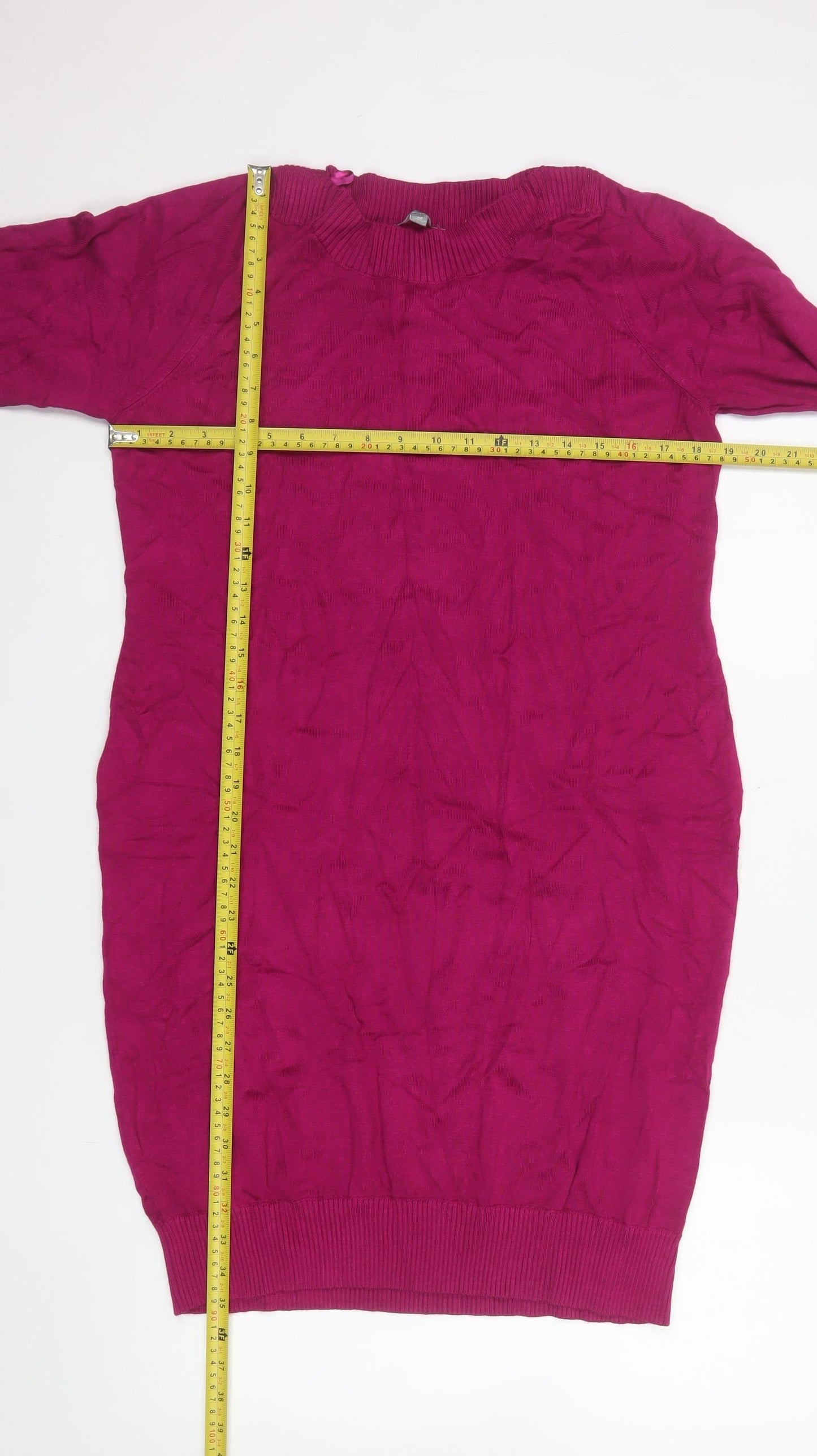 Suzanne Grae Women's Pink Knit Jumper Dress M Classic Style