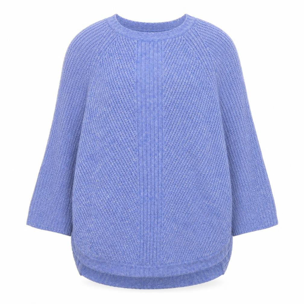 AND/OR Women's Blue Chunky Knit Wool Blend Pullover Jumper M