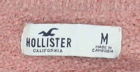 Hollister Women Pink V-Neck Pullover Sweater Medium Soft Knit