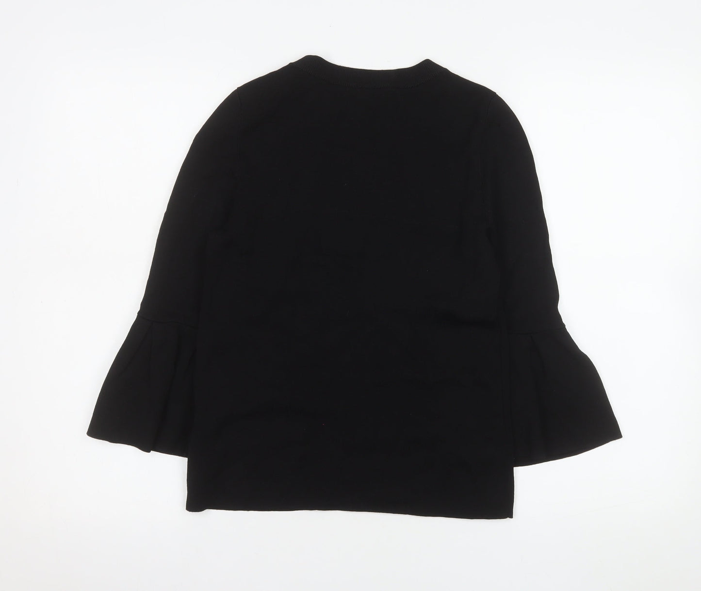 H&M Women’s Black Long Sleeve Bell Cuff Blouse Size 8