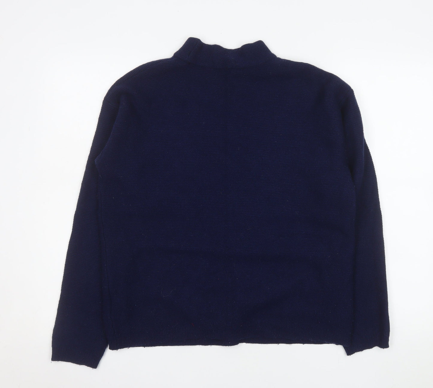 Crew Clothing Company Womens Blue Size 12 Merino Wool Mock Neck Jumper
