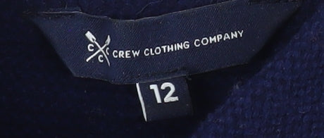 Crew Clothing Company Womens Blue Size 12 Merino Wool Mock Neck Jumper