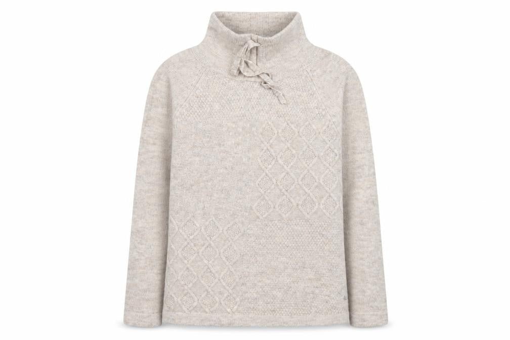 Mantaray Womens Beige Size 16 Cable Knit High Neck Jumper