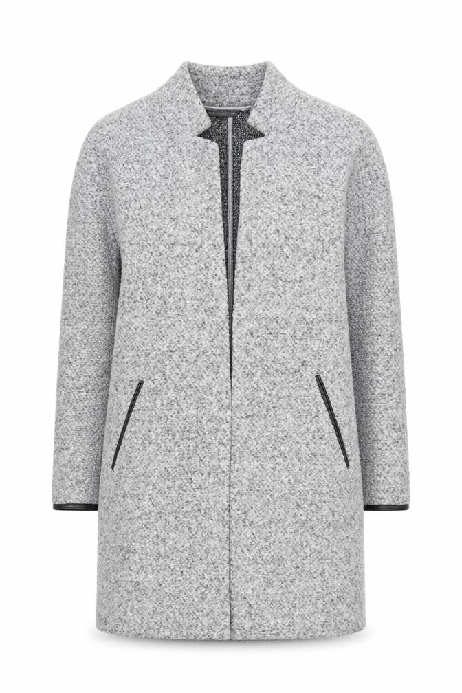 Marks & Spencer Women’s Grey Mid-Length Coat Size 12 Classic Overcoat