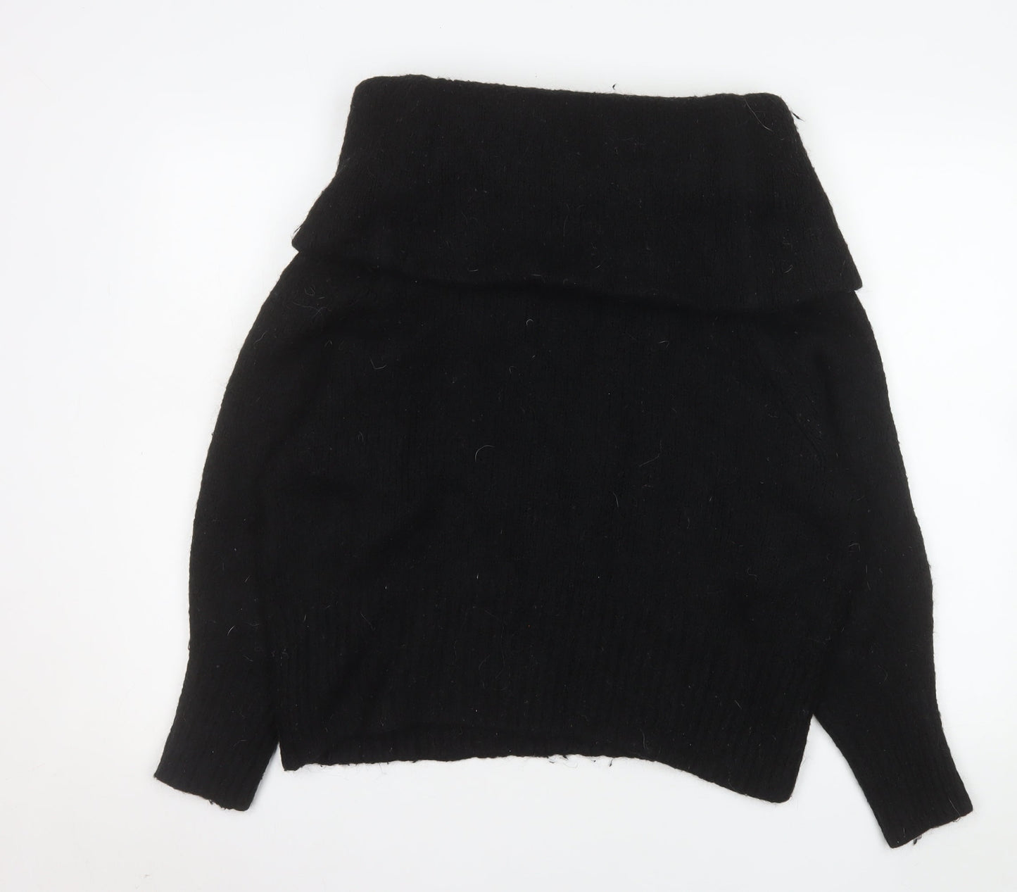 H&M Women’s Black Cowl Neck Long Sleeve Pullover Jumper Size 12