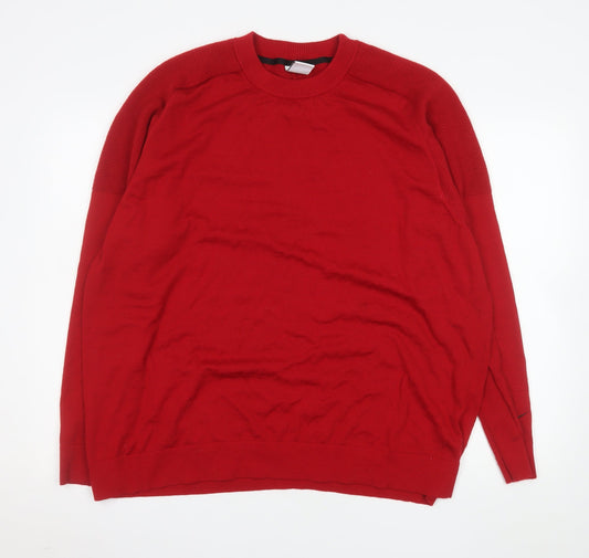 Nike Men's Red 2XL Crew Neck Pullover Jumper Wool Blend