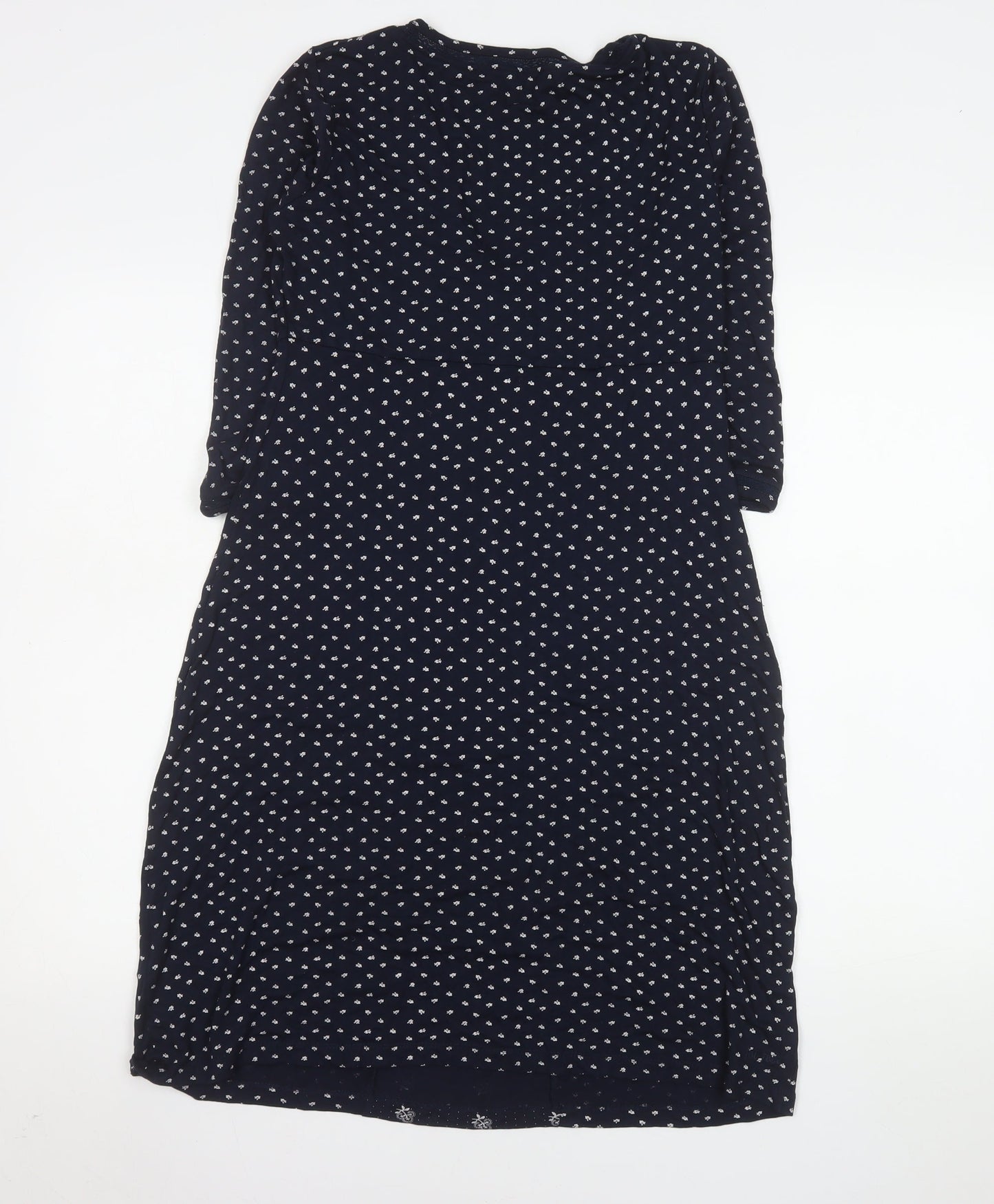 Fat Face Womens Blue Floral Midi A-Line Dress Size 12