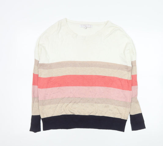 Next Women’s Multicoloured Striped Pullover Jumper UK 12 Viscose Blend