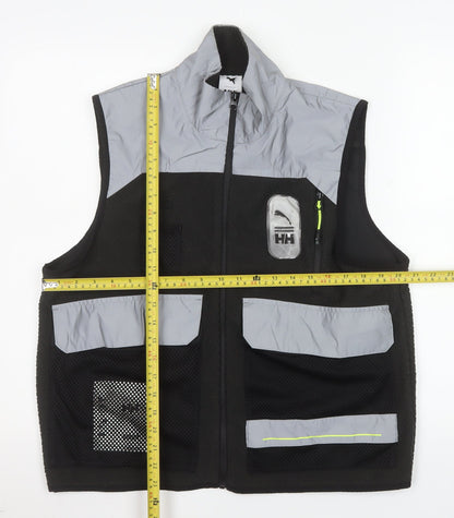Back view of Puma Women’s Black Reflective Activewear Vest Jacket, size S
