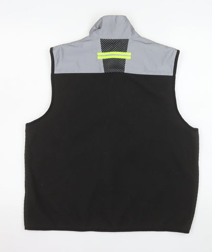 Close-up detail of Puma Women’s Black Reflective Activewear Vest Jacket, size S
