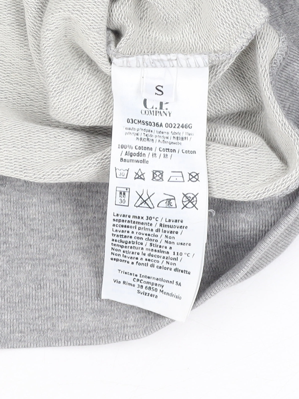 C.P. Company Men's Grey Cotton Crew Neck Sweatshirt Size S