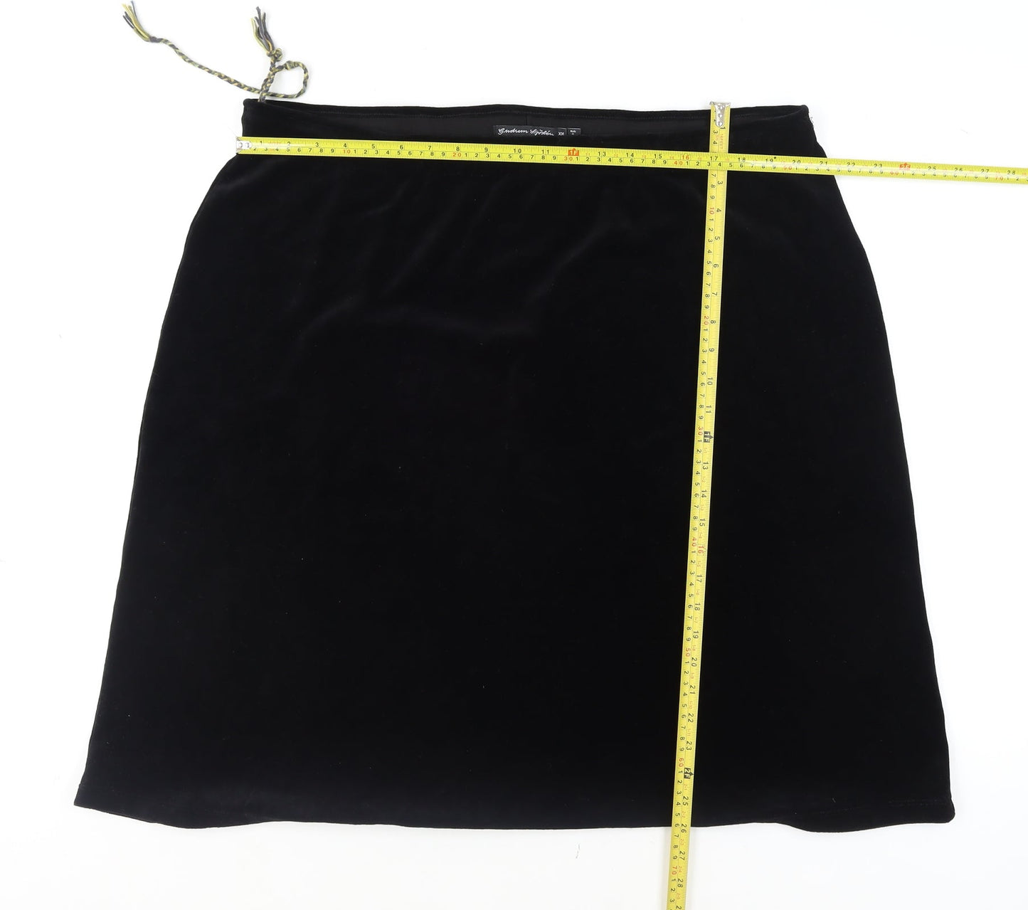 Gudrun Sjödén Women’s Black Velvet Knee Length Pencil Skirt 2XL